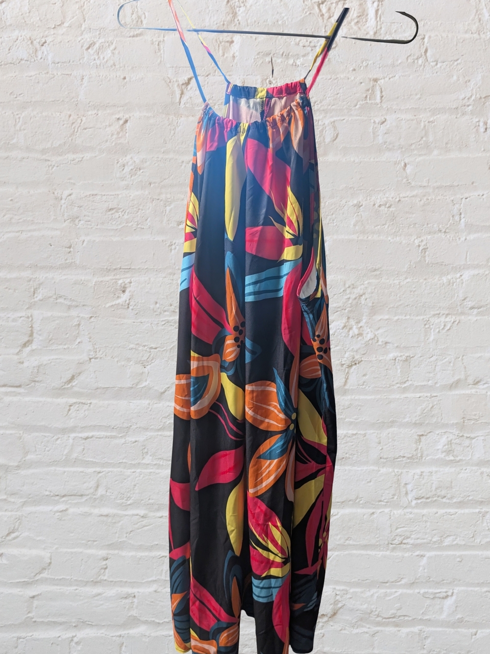 Plus Size Floral Tropical Halter Maxi Dress 3XL